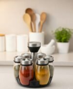 ⁦طقم توابل زجاج 7 قطع⁩ - الصورة ⁦2⁩