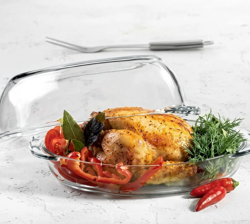 Oval Pyrex heat-resistant casserole with lid - Image 2