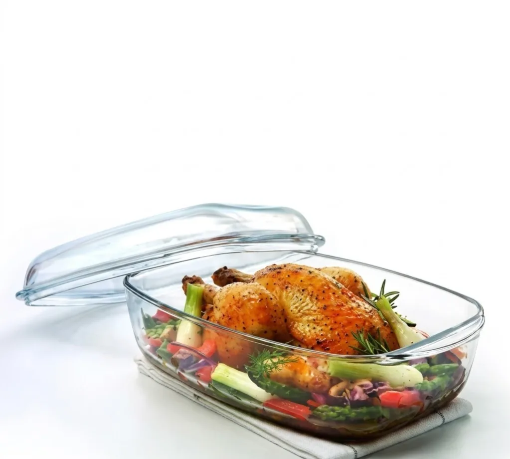 Oval Pyrex heat-resistant casserole with lid - Image 3