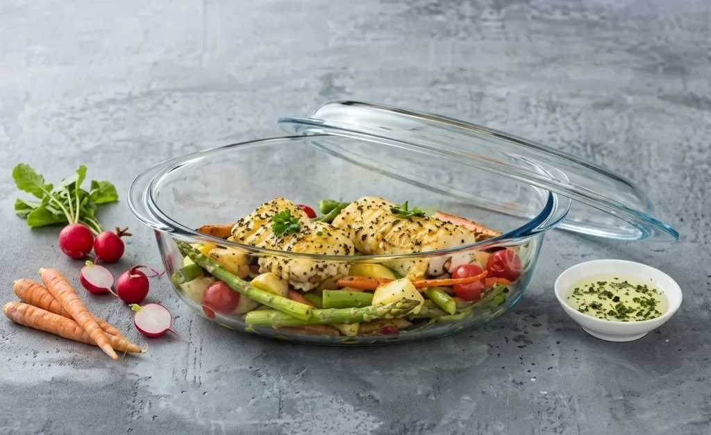 Oval Pyrex heat-resistant casserole with lid - Image 4