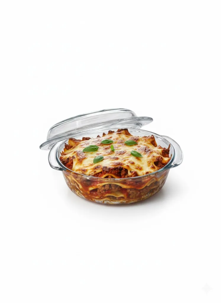Round thermal Pyrex casserole dish with lid - Image 1