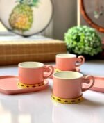 porcelain coffee set with a gold stand - Image 3