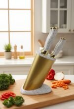 ⁦طقم سكاكين ستيل 5 قطع+استاند⁩ - الصورة ⁦3⁩