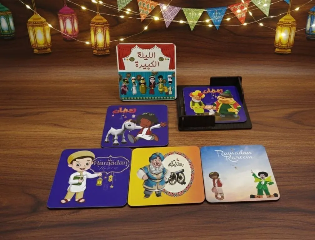 Premium Wooden Ramadan Coaster Set 6-in-1 - Image 2