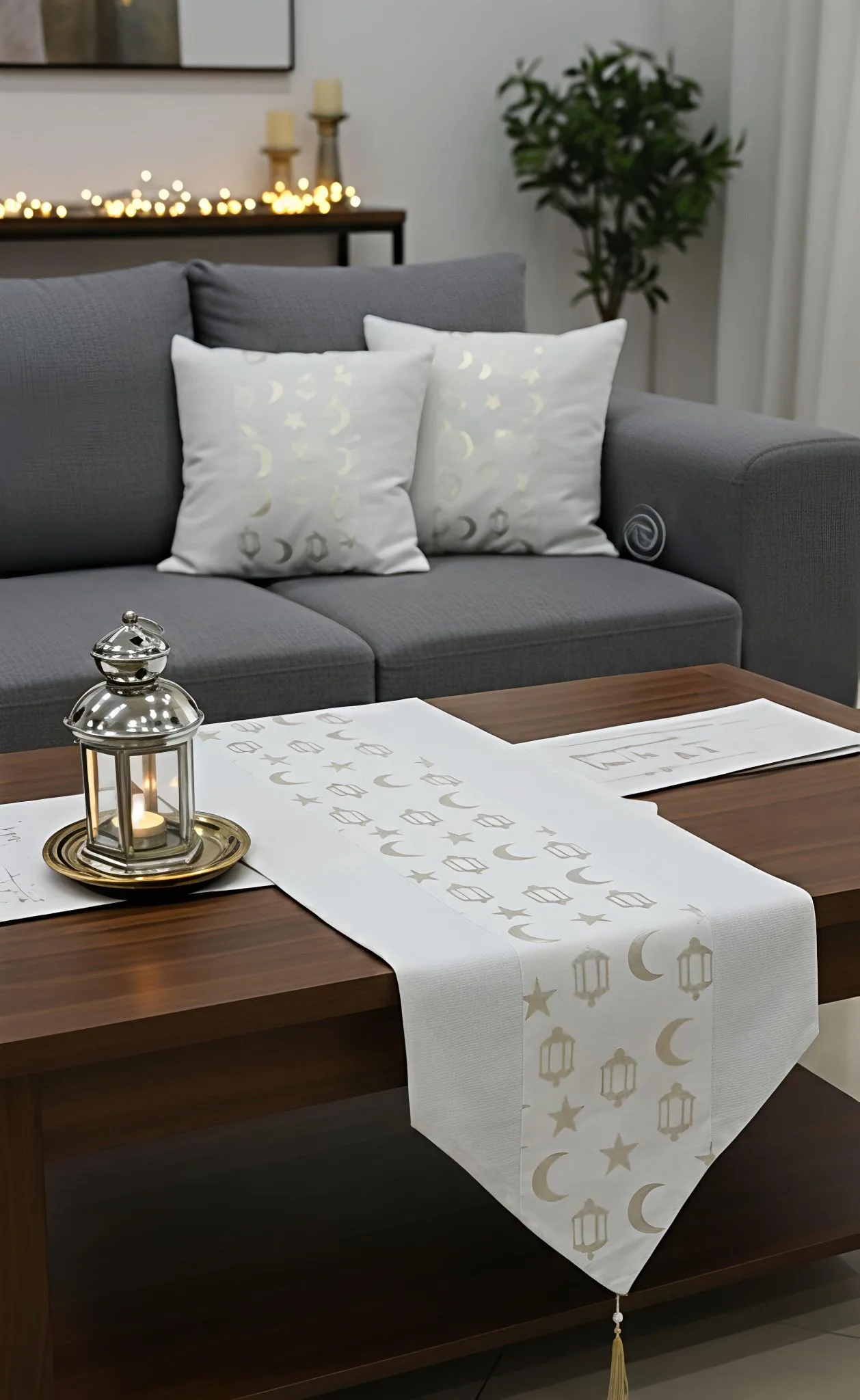 Ramadan runner and 2 cushion covers with a subtle design - Image 2