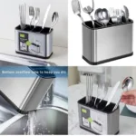 Stainless Steel 4-Compartment Cutlery Drainer - Image 2