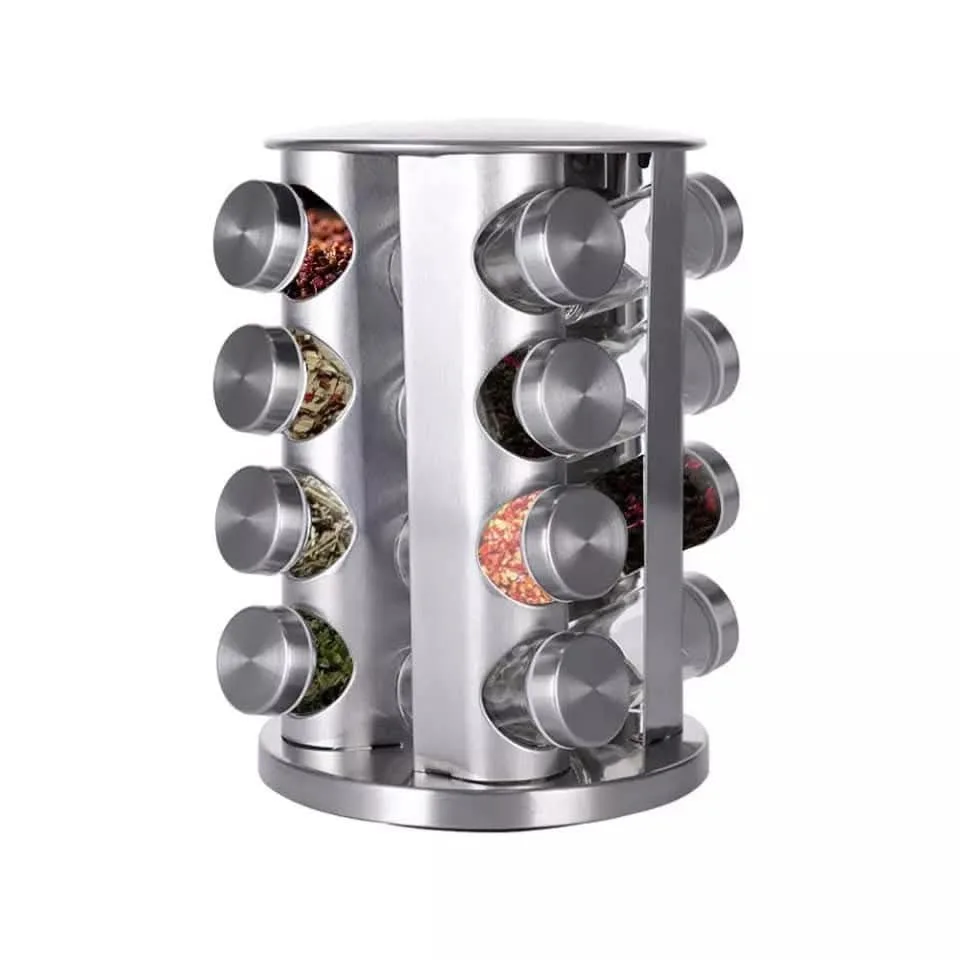 9934dd64-a2be-4655-afd2-203bc32e8e63 16-Piece Glass Spice Carousel - Image 1