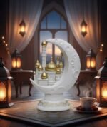 Porcelain Crescent Moon and Mosque Decor - Image 3