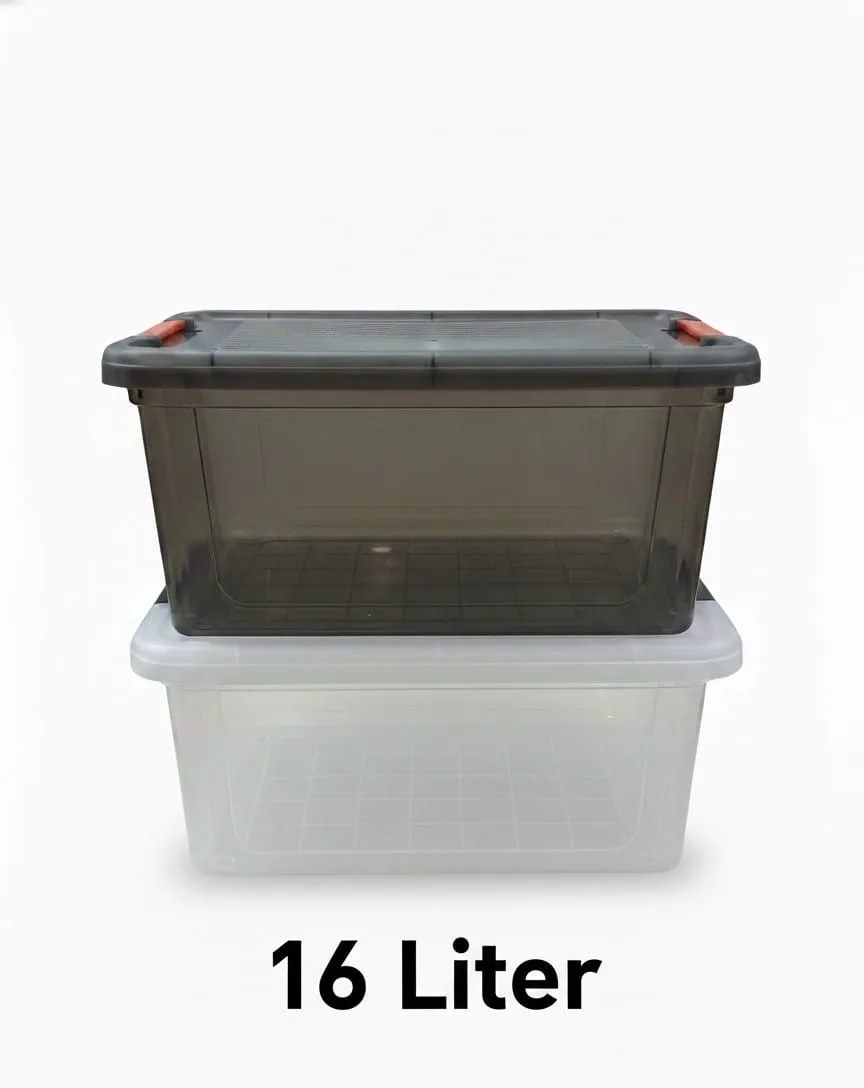 ⁦بوكس تخزين بلاستيك سعة 16لتر⁩ - الصورة ⁦1⁩