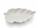 Heat-resistant porcelain serving dish, leaf shape