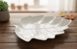 Heat-resistant porcelain serving dish, leaf shape - Image 2