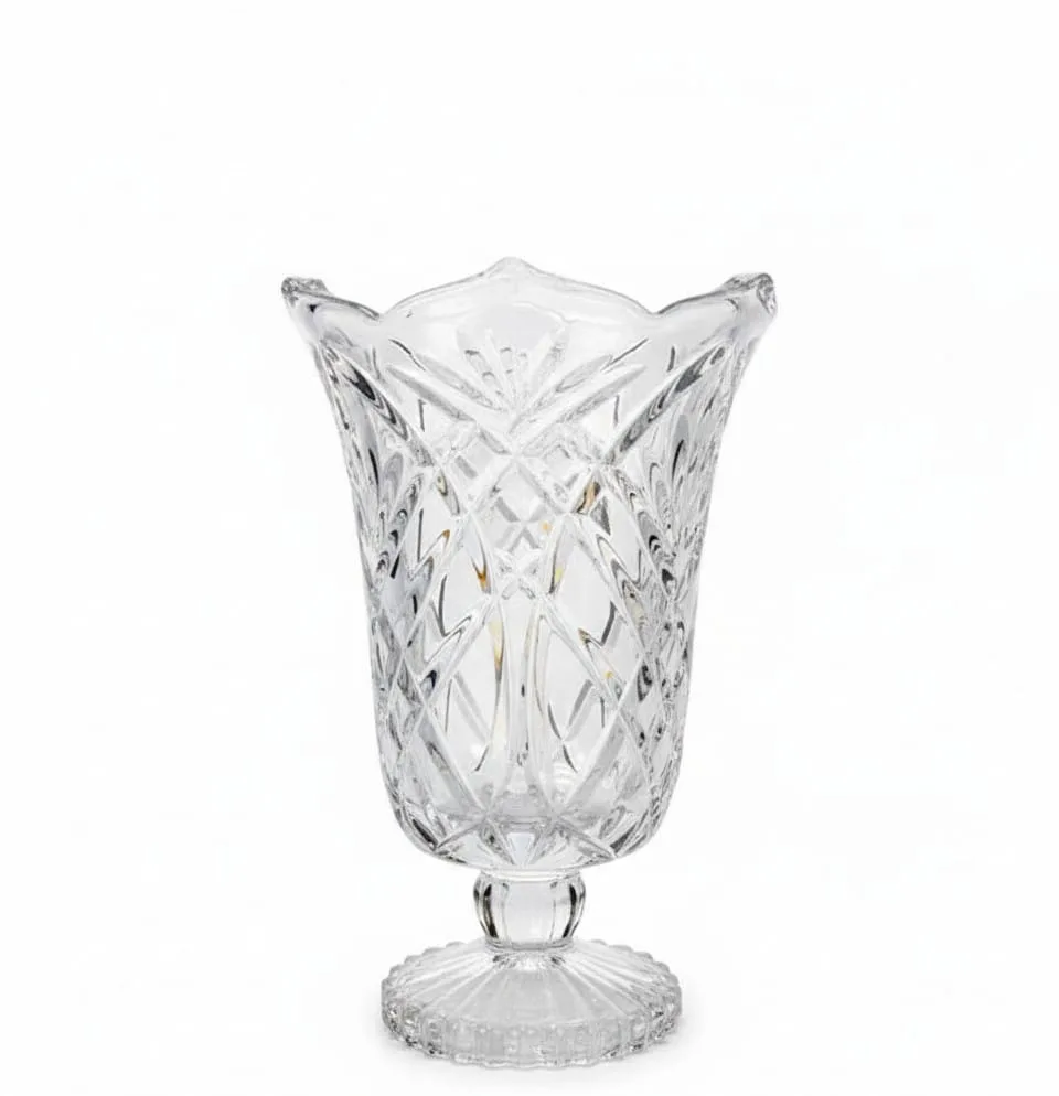 ⁦فازة زجاج شفافه بنقوش بارزة من سيتى جلاس (City Glass)⁩ - الصورة ⁦1⁩