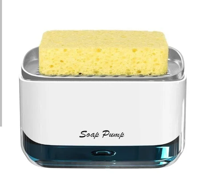 2-in-1 Soap Dispenser with Sponge Holder - Image 1