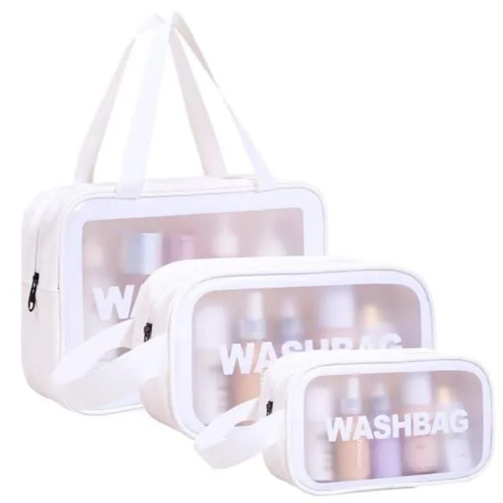 3-in-1 Transparent Waterproof Cosmetic Bag Set - Image 5