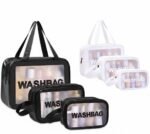 3-in-1 Transparent Waterproof Cosmetic Bag Set