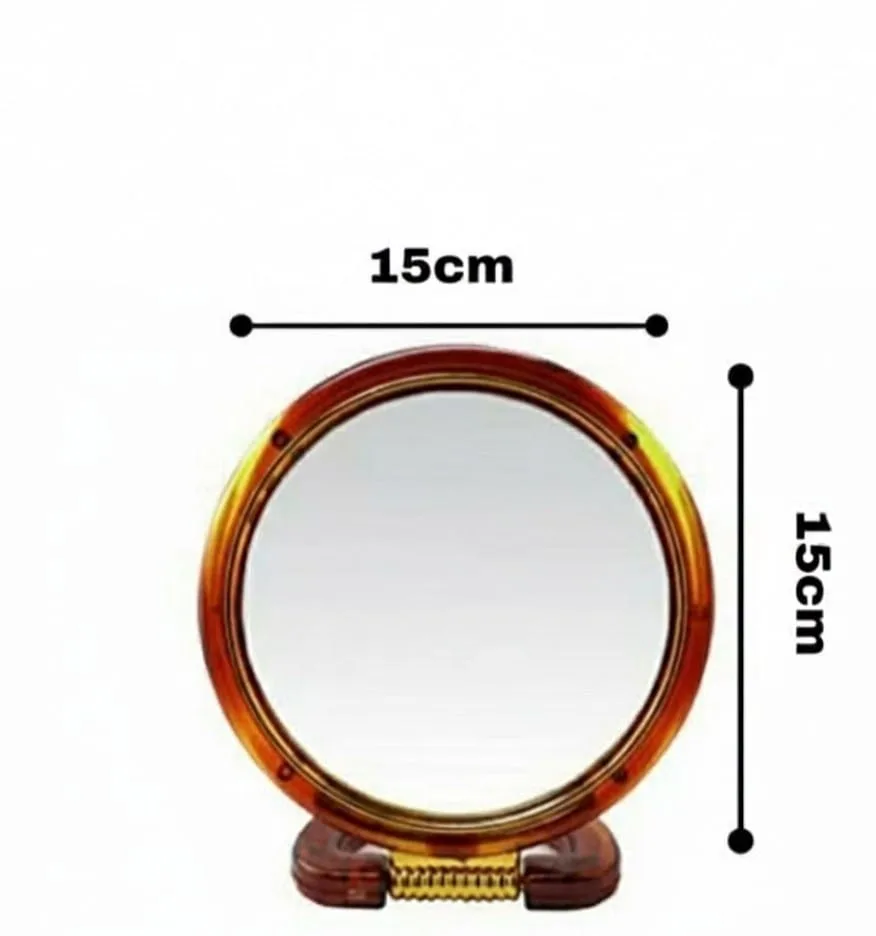 Stylish Double-Sided Round Makeup Mirror 6" - Image 1
