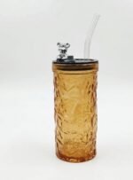 "Colored Bear Glass Mug with Glass Straw" - Image 4