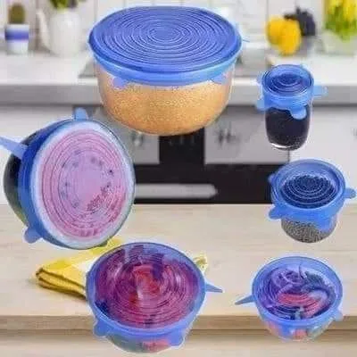 ⁦طقم غطاء حفظ طعام سيليكون 6*1⁩ - الصورة ⁦3⁩