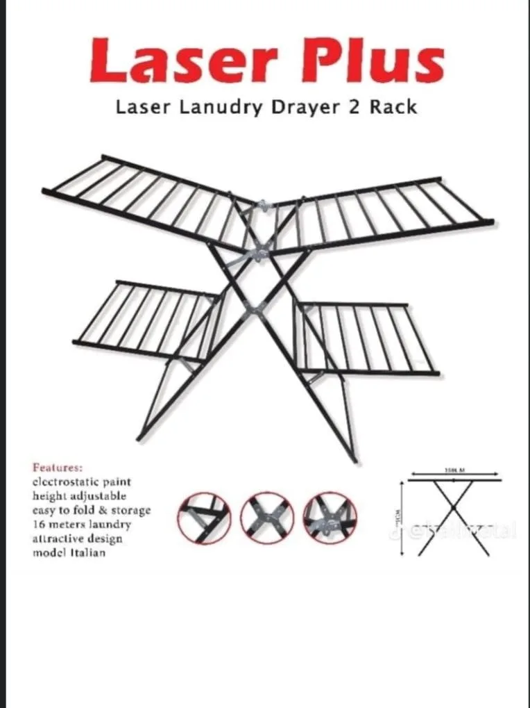 "Hail 2-Tier Laser Clothes Drying Rack" - Image 3