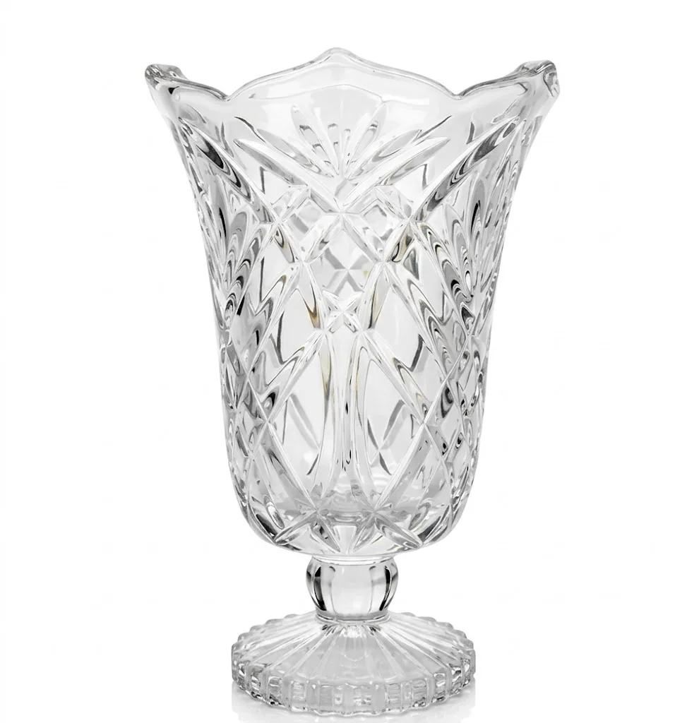 City Glass Clear Glass Vase with Embossed Patterns - Image 1