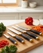 ⁦طقم سكاكين ستيل 5 قطع+استاند⁩ - الصورة ⁦7⁩