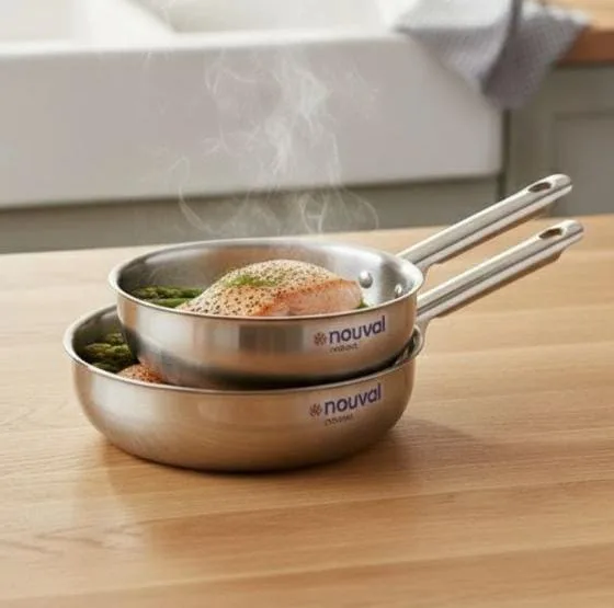 "Novella 2-Piece Stainless Steel Frying Pan Set" - Image 2