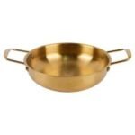 Traditional golden frying pan