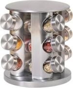 "12-piece revolving glass spice jar set"