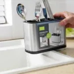 Stainless Steel 4-Compartment Cutlery Drainer - Image 4