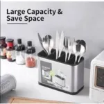 Stainless Steel 4-Compartment Cutlery Drainer - Image 5