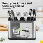 Stainless Steel 4-Compartment Cutlery Drainer - Image 6