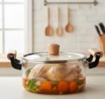 Pyrex pot with wooden handle - Image 4