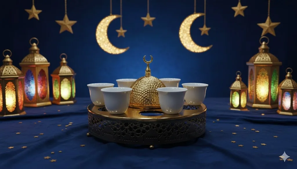 ⁦طقم تمرية + 6 فنجان بورسلين⁩ - الصورة ⁦2⁩