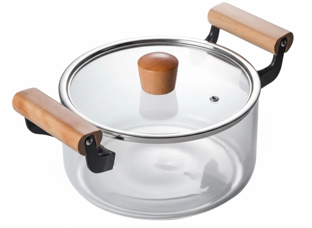 unnamed-12-4 Pyrex pot with wooden handle - Image 1