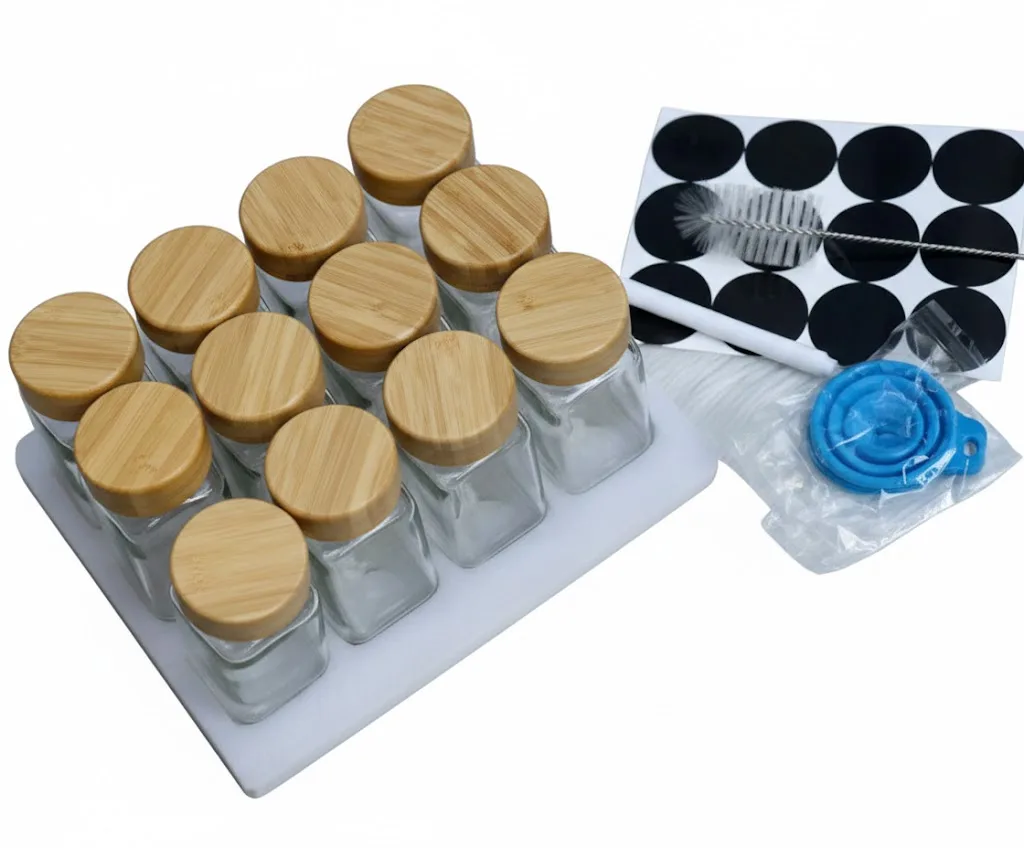 ⁦طقم توابل زجاج 12 قطعة⁩ - الصورة ⁦1⁩