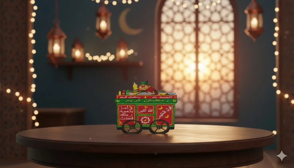 ⁦علبة مناديل خشب اشكال رمضان⁩ - الصورة ⁦5⁩