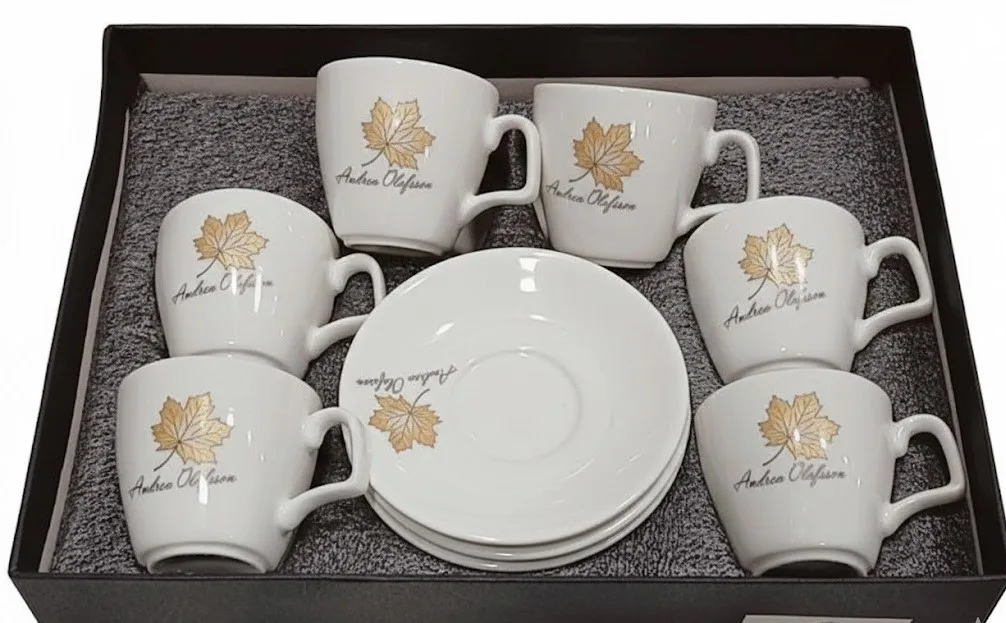 Floral Porcelain Coffee Set - Image 2