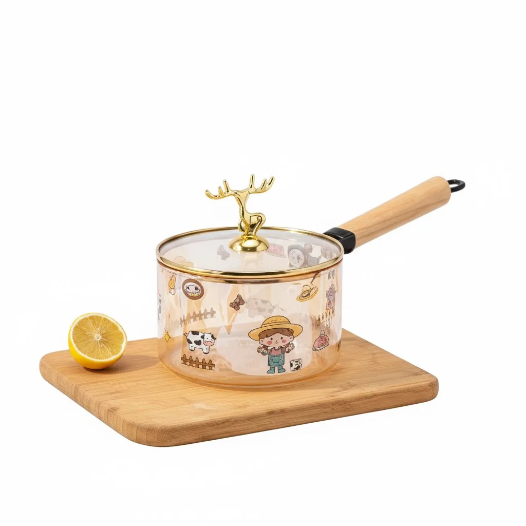 ⁦لبانة زجاج بايركس بيد خشب 1.8 لتر⁩ - الصورة ⁦1⁩