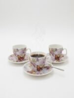 طقم قهوة بورسلين (وردة*فراشة)