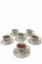 طقم قهوة ورد بورسلين