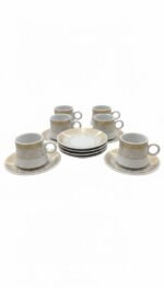 Porcelain Coffee Set Decorated with Golden Stars