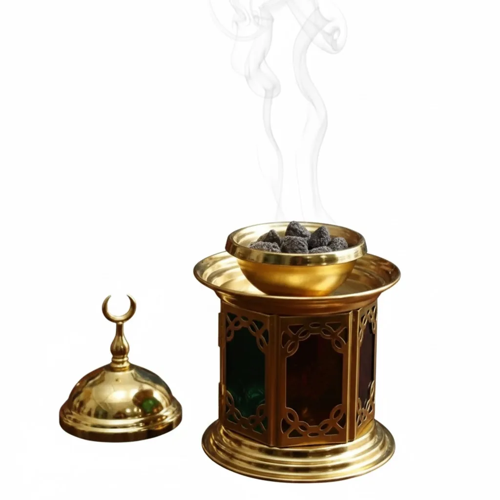 Metal Ramadan lantern incense burner - Image 1