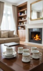 Porcelain Coffee Set Decorated with Golden Stars - Image 4