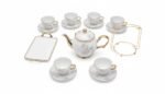 Rose-shaped 15-piece heat-resistant porcelain tea set