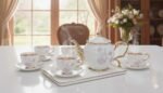 Rose-shaped 15-piece heat-resistant porcelain tea set - Image 3