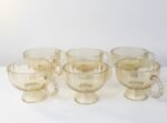 "Set of 6 Glass Cups with Bubble Handles"