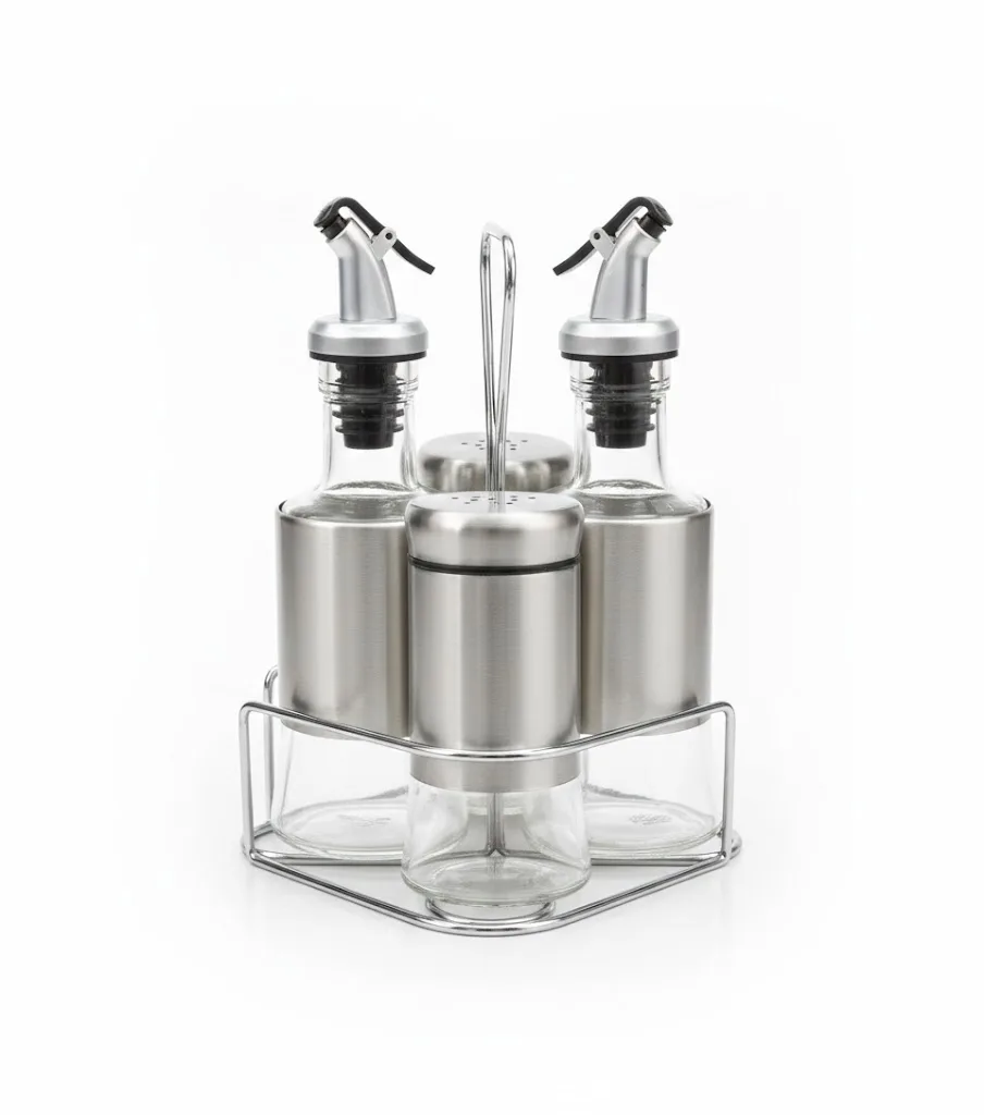 Dispenser Set 4-in-1 Salt, Pepper, Oil, and Vinegar - Image 1