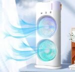 ⁦مروحة ستاند 2 عين اضاءة ومعطر بشاحن⁩ - الصورة ⁦5⁩