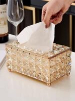 ⁦علبة مناديل كريستال ذهبي⁩ - الصورة ⁦6⁩