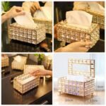 ⁦علبة مناديل كريستال ذهبي⁩ - الصورة ⁦4⁩